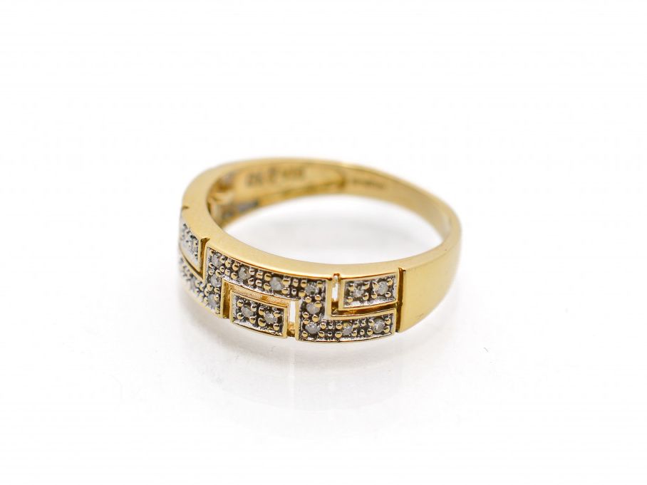 Zlatý prsten s diamanty, vel. 51 (17900)