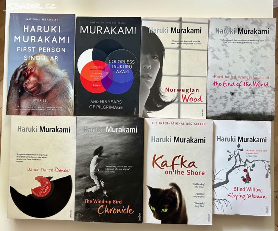 8 ks knih od Haruki Murakamiho, v angličtině