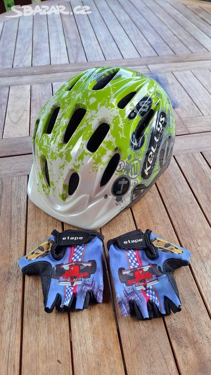 Dětská cyklistická helma 47-51 cm + rukavice