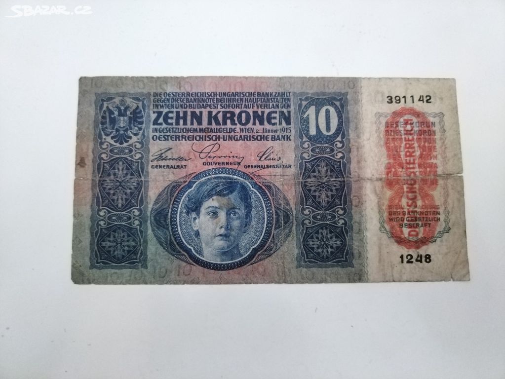 Bankovka Rakousko-Uhersko - 10 Kronen 1915