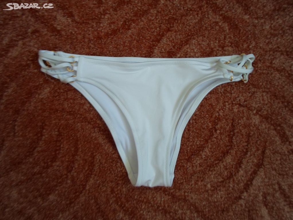 Bílé plavkové kalhotky bikiny - S