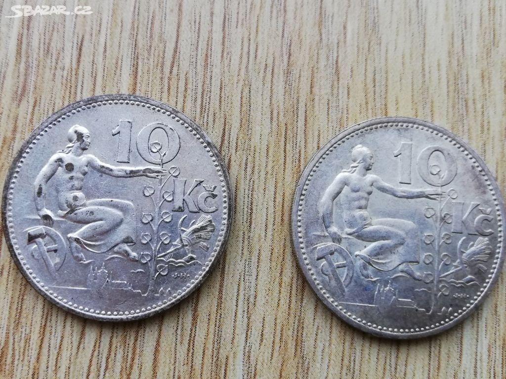 mince 10 Kč Republika československá 1931