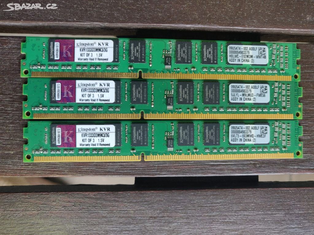 RAM paměť Kingston DDR3 pro desktop 3 GB PC3-10600