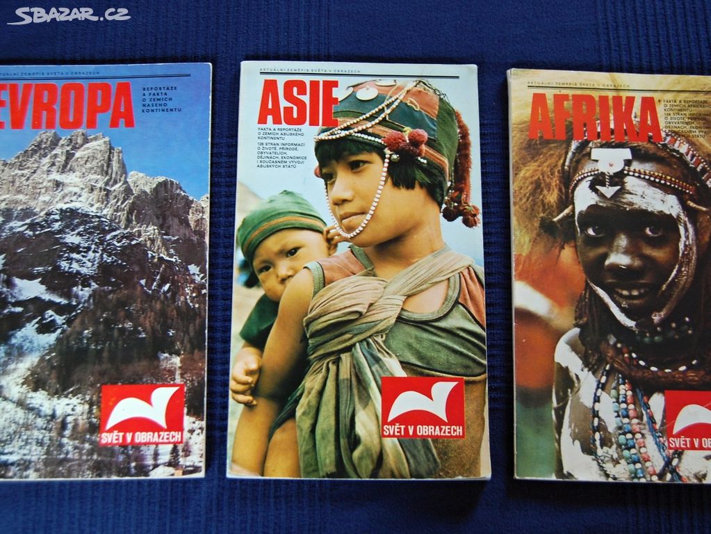 sada brožur SVĚT V OBRAZE: Evropa, Asie, Afrika
