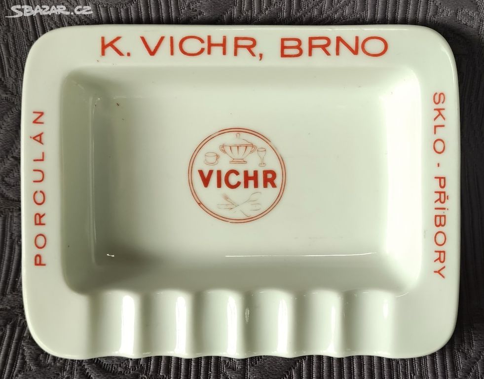 Reklamní popelník Vichr (Brno), zn. MZ- Stará Role