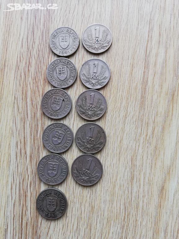 mince 1 koruna Slovenská republika 1941,cena za ks