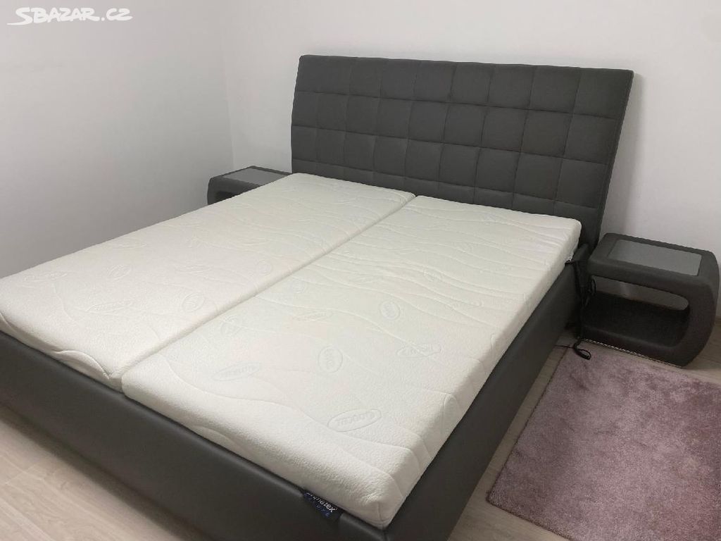 manželská postel 180x200 cm vč. 2 nočních stolků