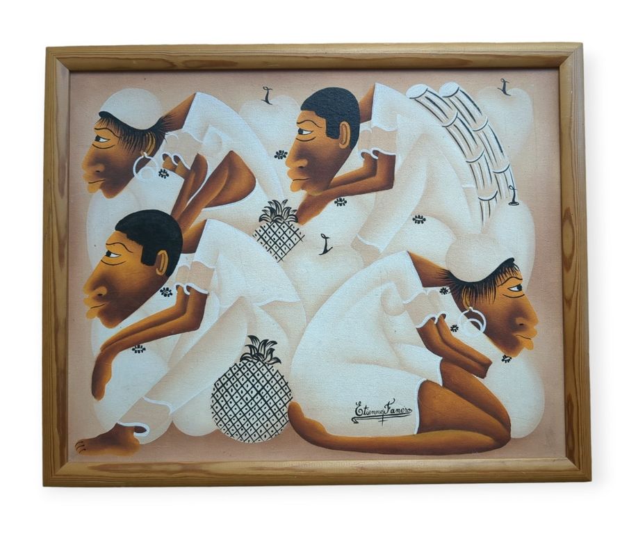 ETIENNE FANÉRO - haitský umělec - OLEJ, 54 x 44 cm
