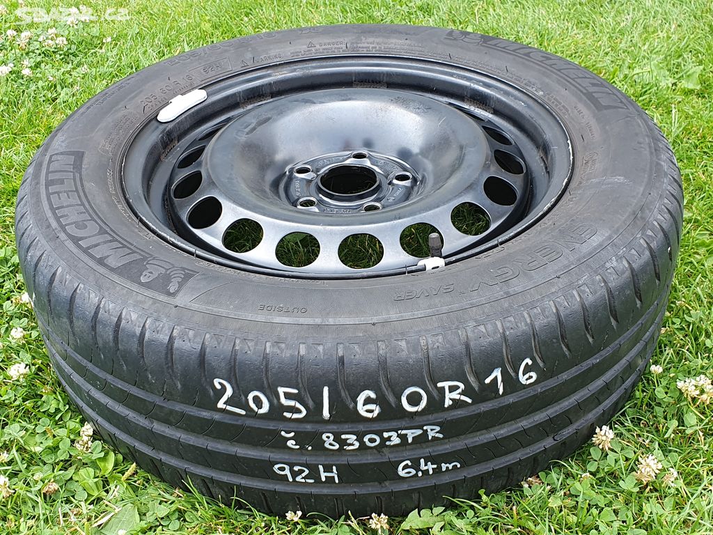 R16 rezerva rezervní kolo 5x112mm + pneu 205/60/16