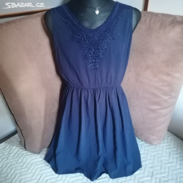 Letní tmavě modré šaty vel.40-42