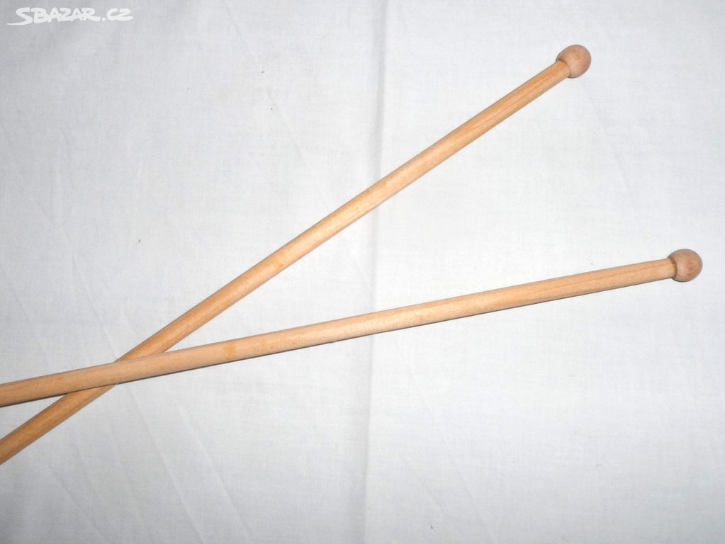 Dřevěné pletací JEHLICE, délka 40,5 cm