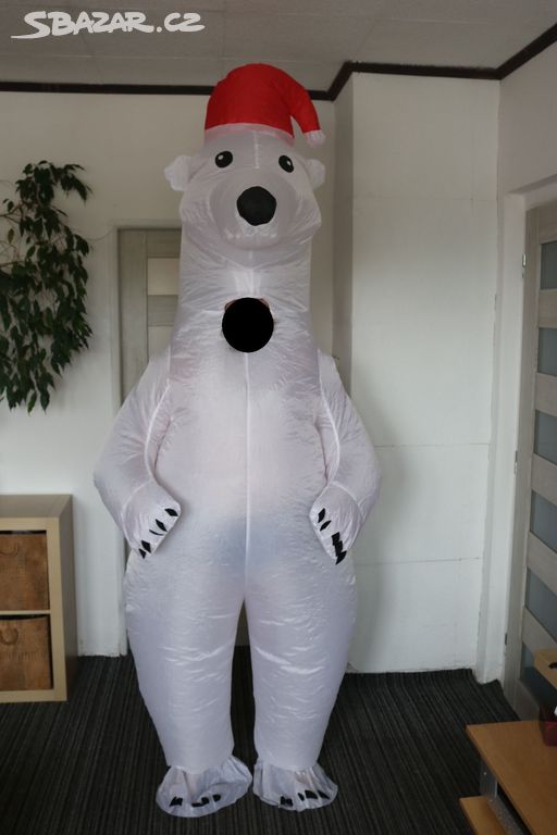 Kostým pro dospělé bílý medvěd nafukovací