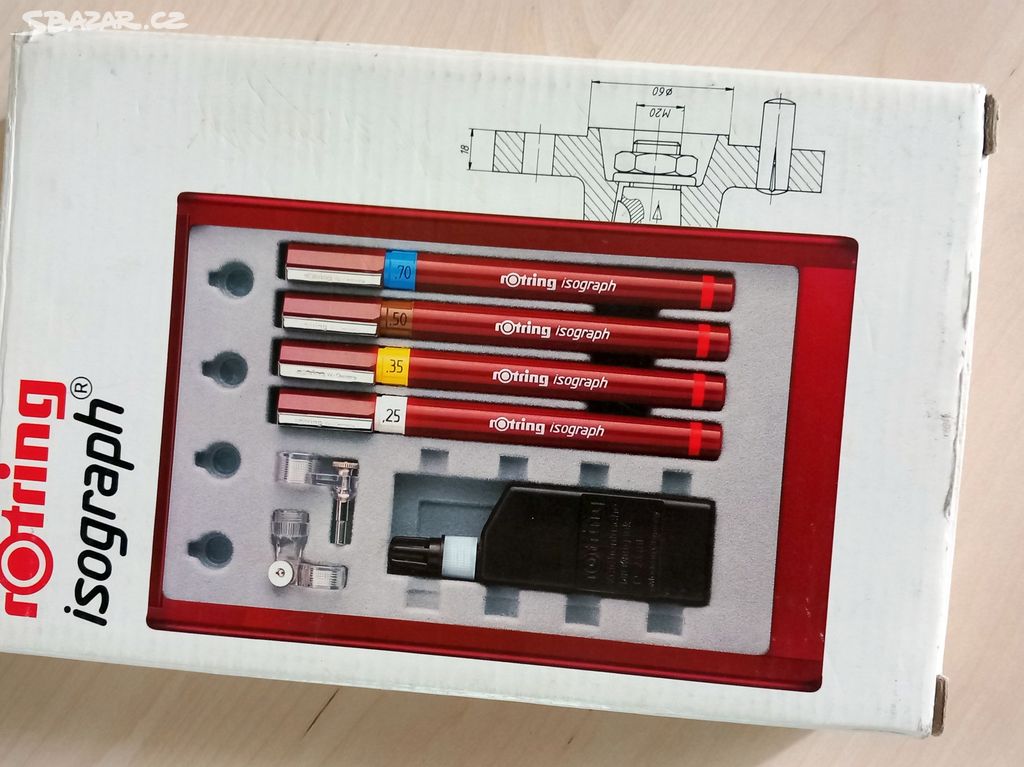 Sada technických per Rotring Isograph