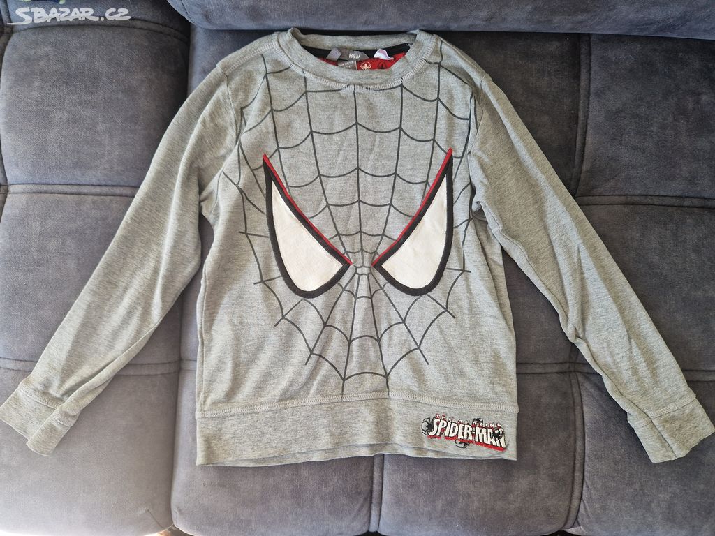 Mikina triko dlouhý rukáv Spiderman vel. 122/128,