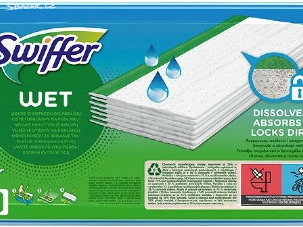 SWIFFER WET 24ks náhradní mokré utěrky na mop, nov