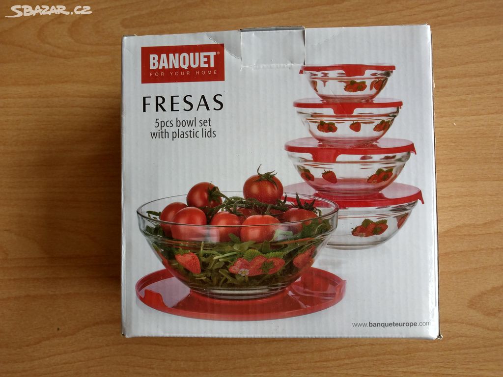 BANQUET 5ti dílná sada misek s plast. víčky Fresas