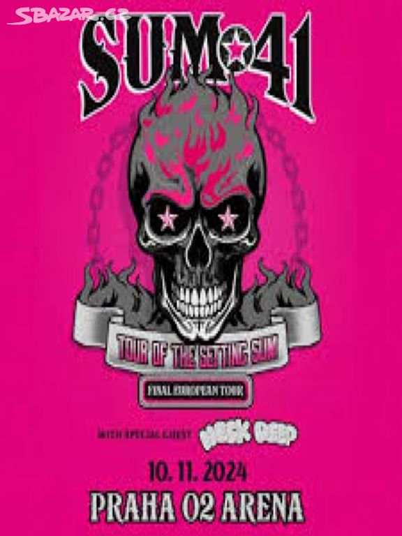 Sum 41 Praha O2 Arena 10.11. 2 lístky + parkování