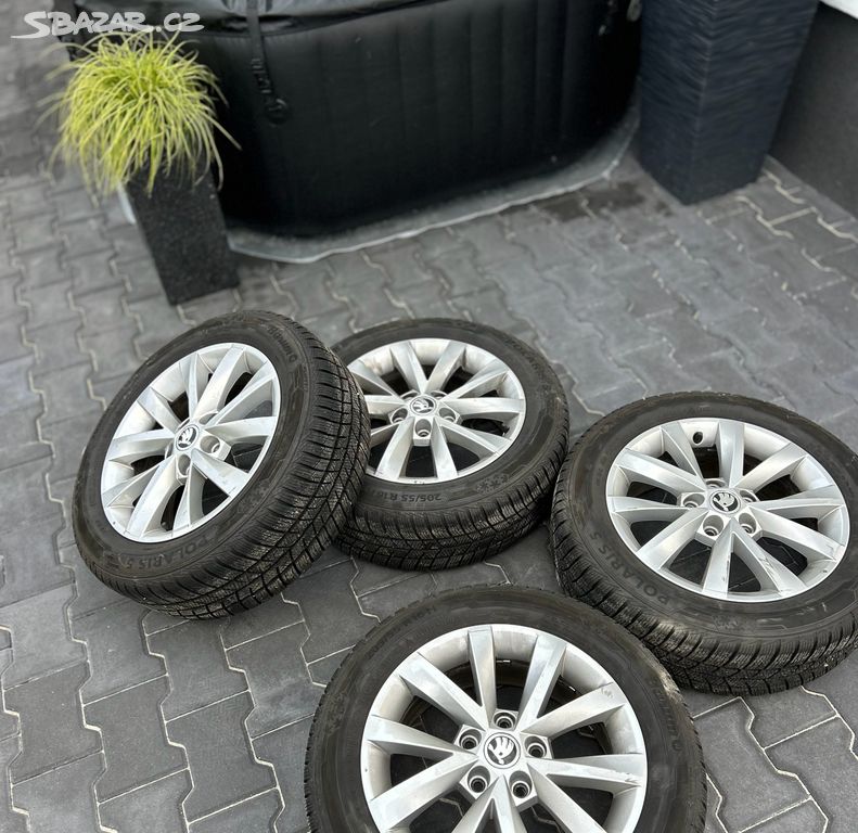 5x112 R16 ORIGO ŠKODA DISKY + NOVÉ ZIMNÍ PNEU