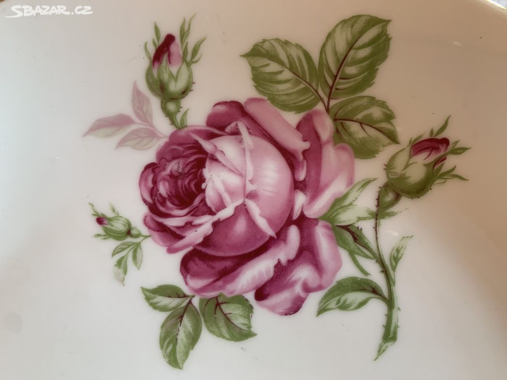 Talíře sada růže karlovarský porcelán