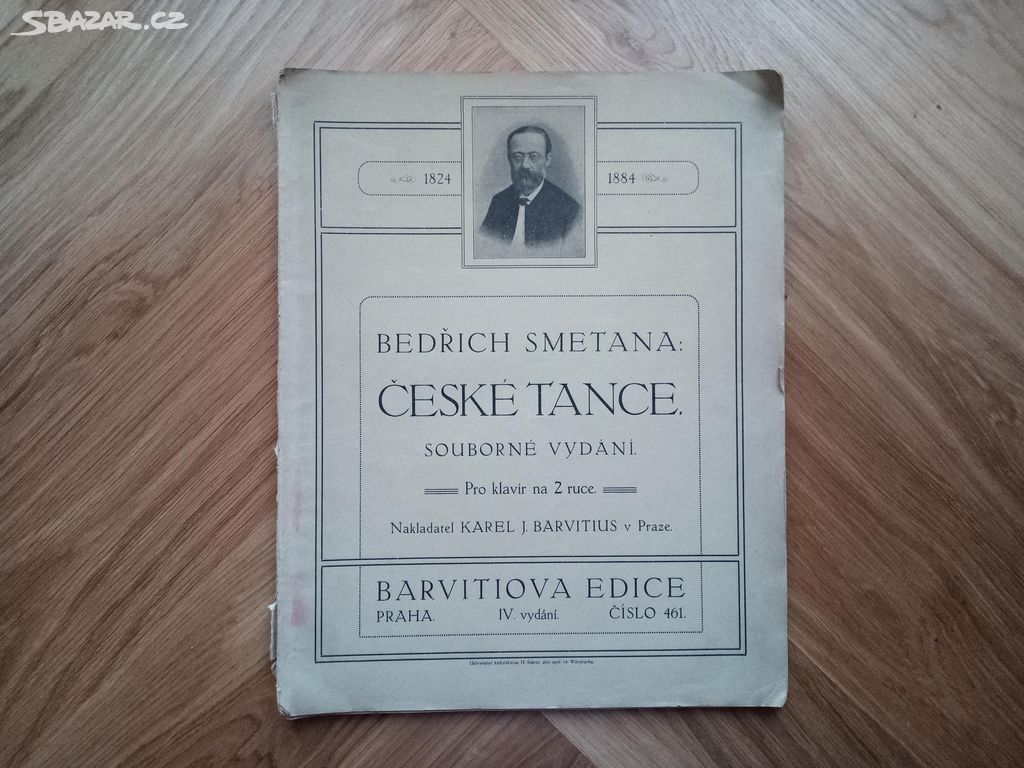 Vintage klavírní noty-Bedřich smetana: České tance