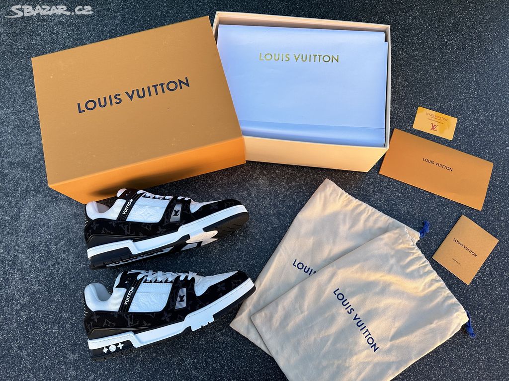 Louis Vuitton tenisky cierno-biele Komplet balenie