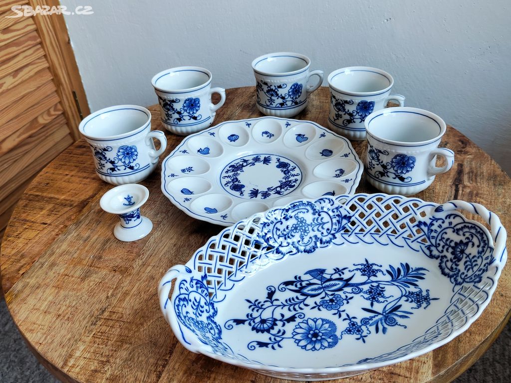 Cibulák porcelán Dubí originál sevírovací talíře