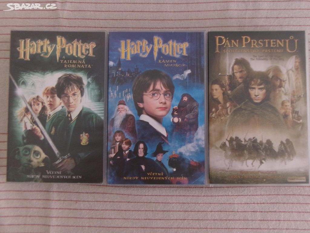 VHS Harry Potter + Pán prstenů..