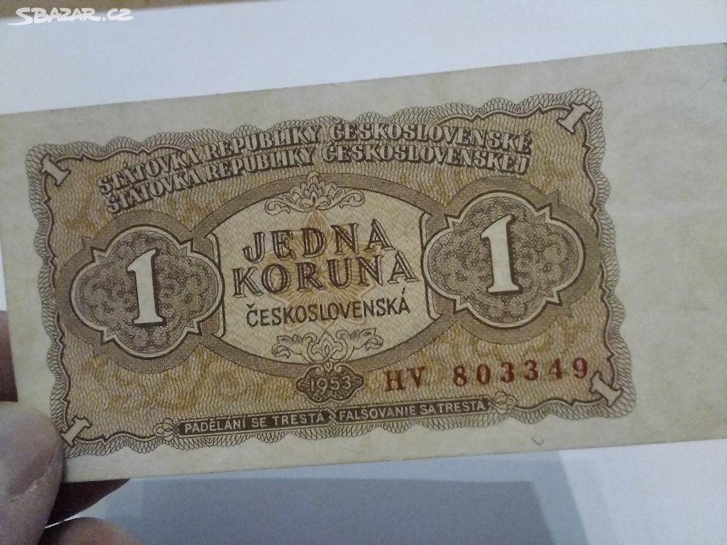 1 koruna 1953.