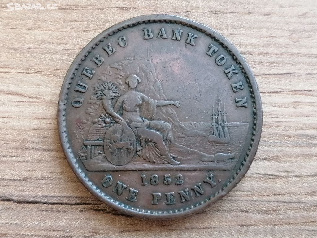 1 Penny 1852 kolonie Spojená provincie Kanada