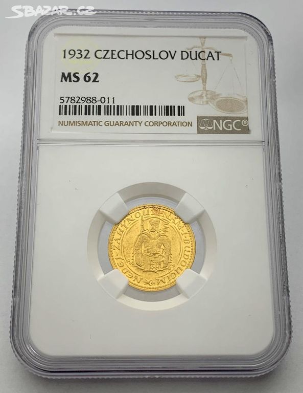 SVATOVÁCLAVSKÝ 1 DUKÁT 1932 - NGC - MS62