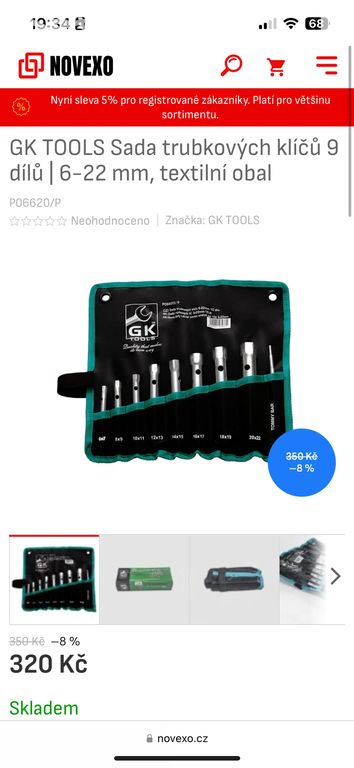 GK TOOLS Sada trubkových klíčů 9 dílů