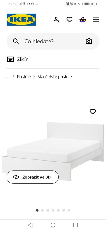 Postel Malm, Ikea, bílá