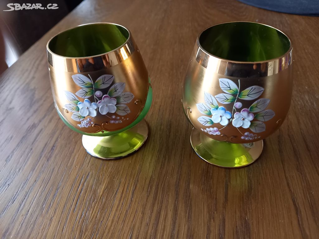 2 skleničky Bohemia glass