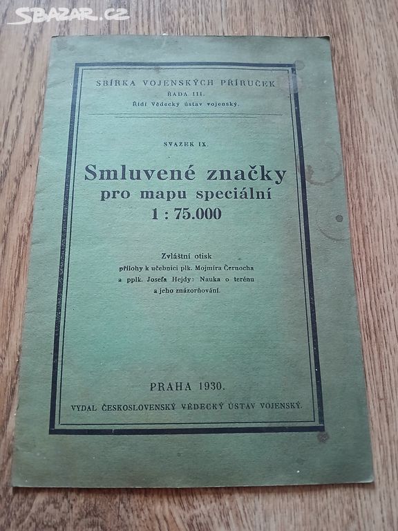 Vojenské značky, mapy, armáda, první republika