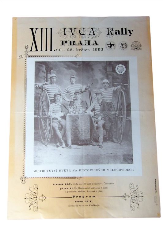 Reklamní plakát na historických velocipedech  1993