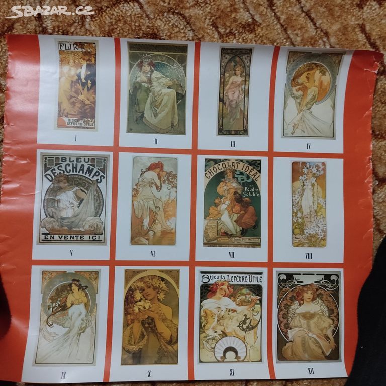 Plakát kalendář Alfons Mucha