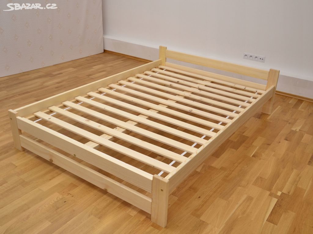 NOVÁ postel MASIV barva 140x200cm + ROŠT