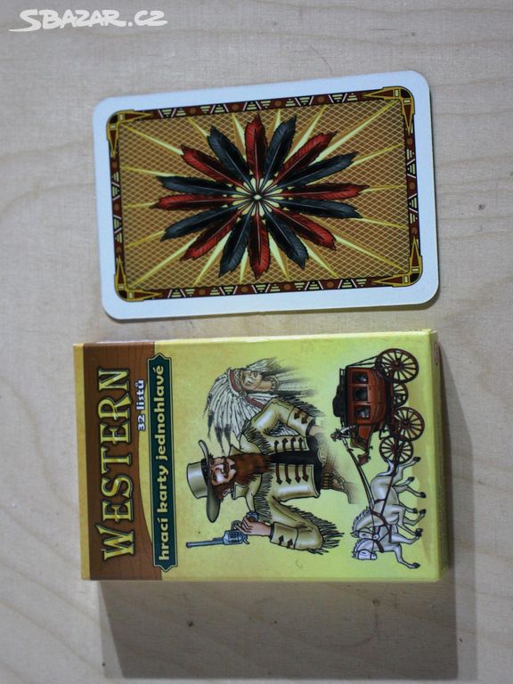 Karty Western, jednohlavé karty, 32 karet, nové