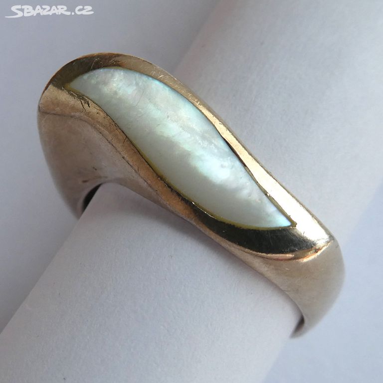 Prsten Ag 925, vel. 55 /17,5 mm, stříbrný, perleť