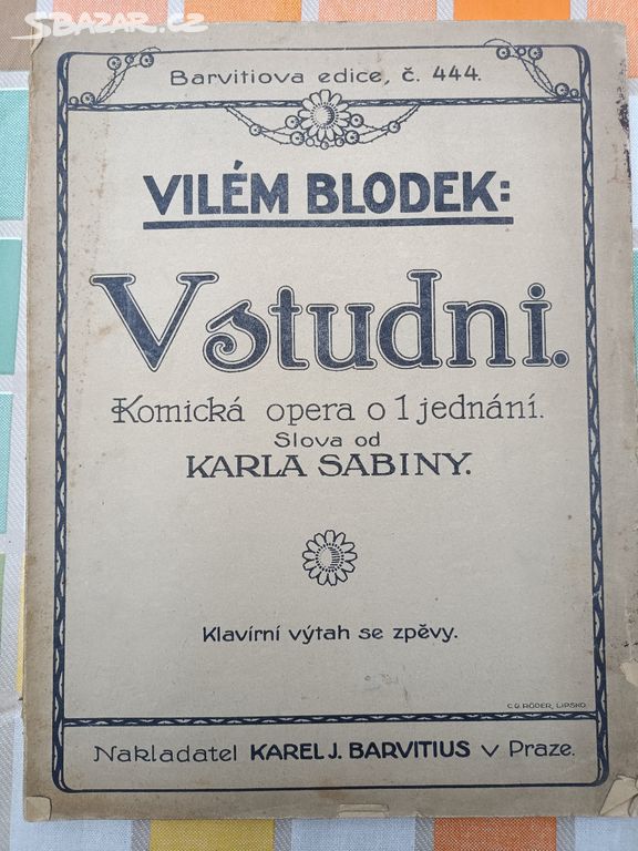 Noty Vilém Blodek - V studni