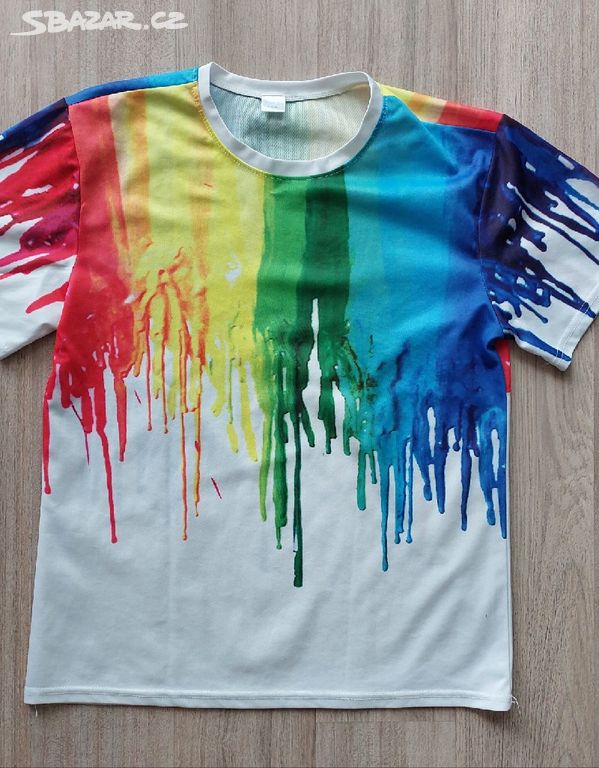 Duhové LGBT barevné triko pánské vel. L