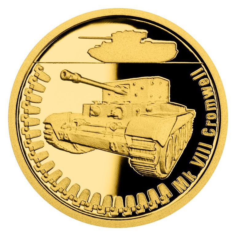 Zlatá mince Obrněná technika Mk VIII Cromwell