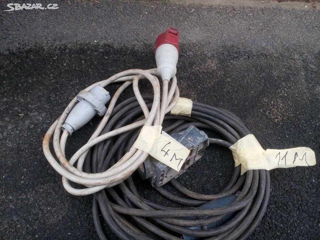 Prodlužovací kabel 380 v čtyřzily 32 a 40 Kč m