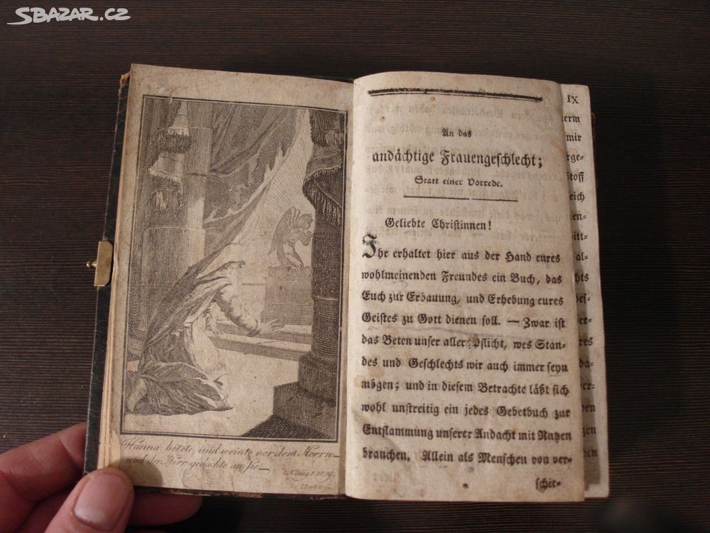 Starožitná kniha s grafikou - asi 18. století -
