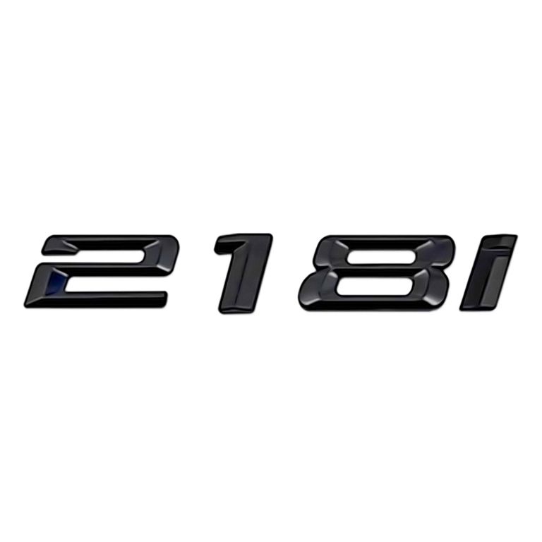 BMW 218i nápis černý lesklý