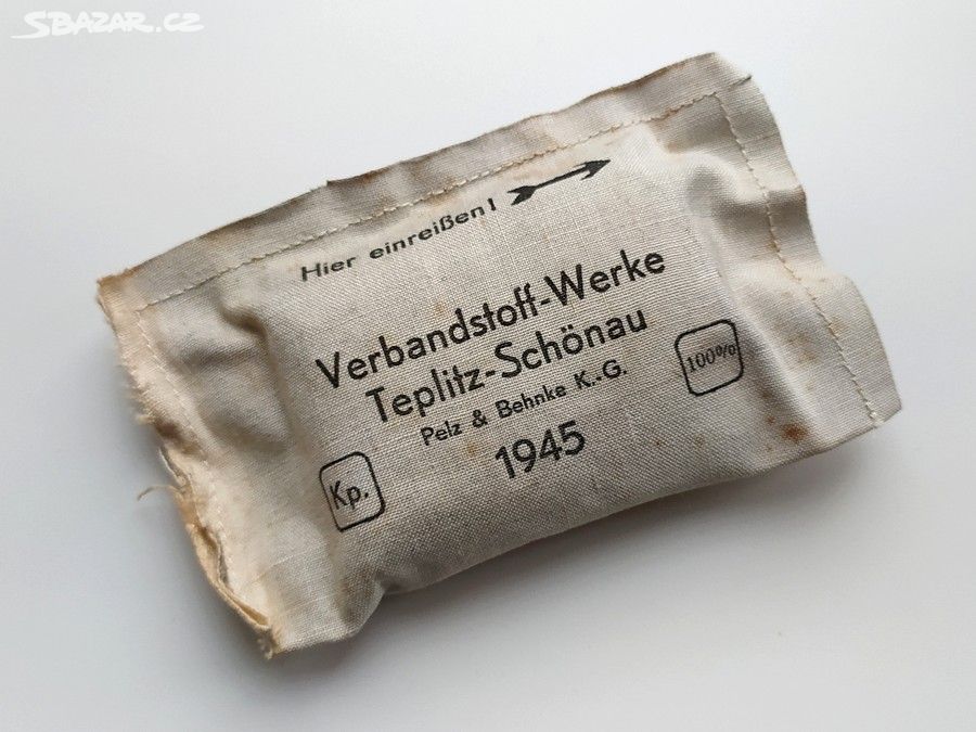 Originál německý obvaz 1945 Teplice Wehrmacht WH