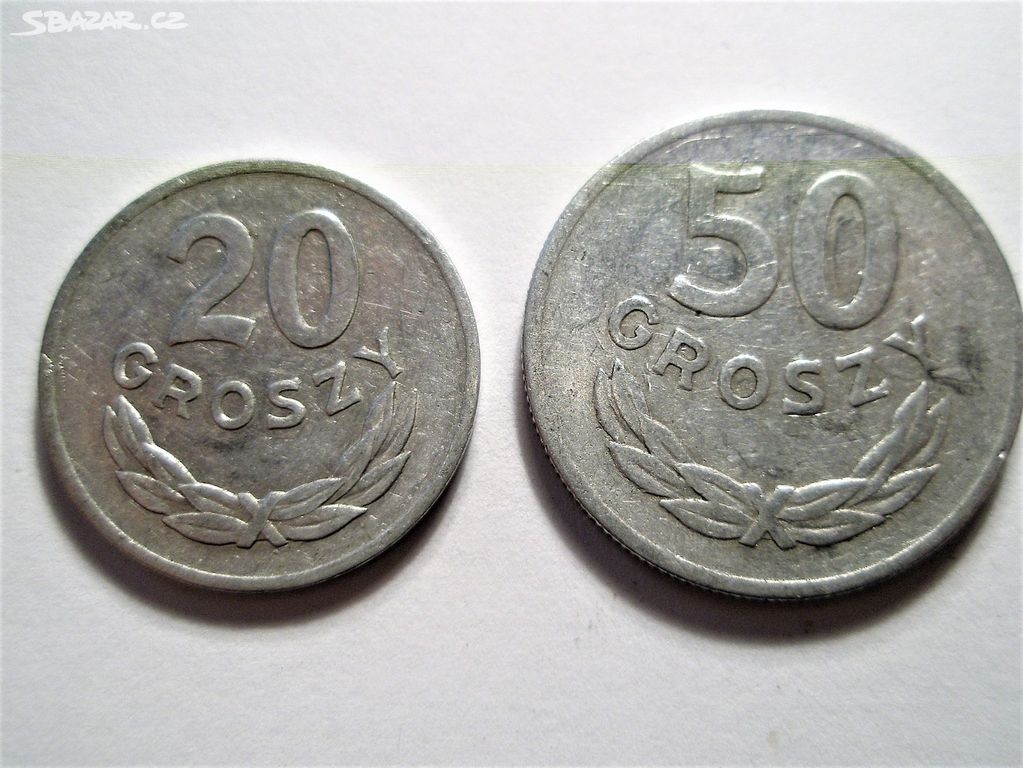 Mince Polska 20 a 50 Grošů z roku 1949,