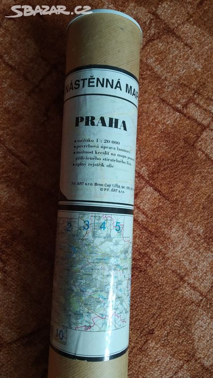 Starší nástěnná mapa Prahy 1:20 000