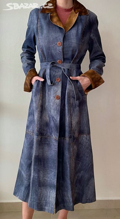 Dámský kožený kabát Mondial s hovězí kožešinou