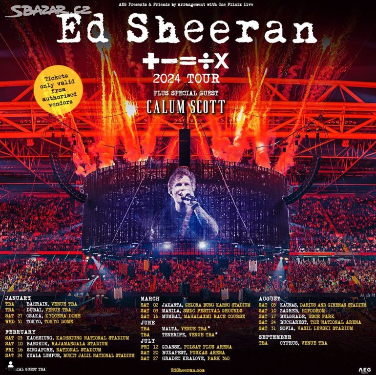 Ed Sheeran SLEVA!!! 27. 7. 2024 2/4vstupenky
